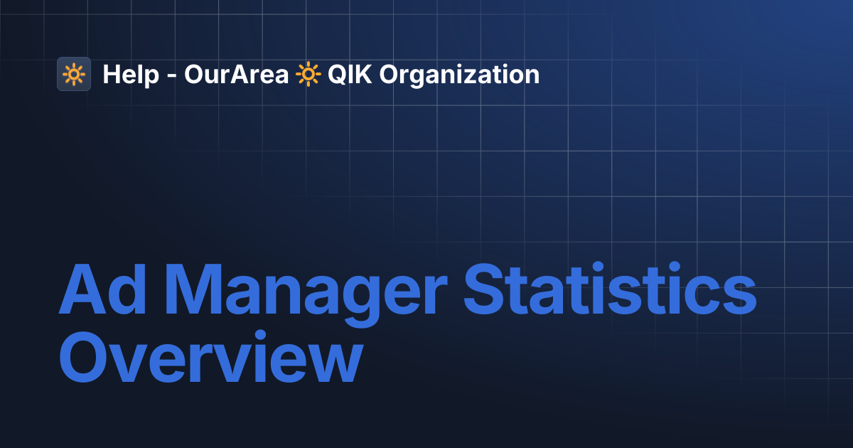 Ad Manager Statistics Overview | SS Smart System | Help - OurArea 🔆 QIK ...